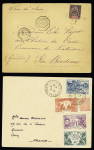 10 plis de la Réunion (1897 - 1948) dont 2 avec cachet rouge réouverture liaison aérienne France Libre Réunion Madagascar 20.12.1943. TB