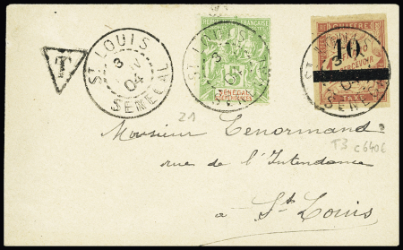 N°21 + taxe n°3 (cote 340€) OBL CAD "St Louis Sénégal"