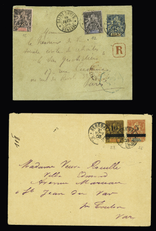 9 lettres avec AFF divers du Sénégal (1894 - 1955). TB