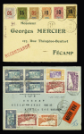 9 lettres avec AFF divers du Sénégal (1894 - 1955). TB