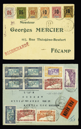 9 lettres avec AFF divers du Sénégal (1894 - 1955). TB