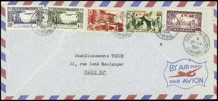 9 lettres avec AFF divers du Sénégal (1894 - 1955). TB