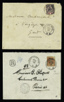 N°42 et n°64 (cote 120€) sur 2 lettres 1904-1908. TB