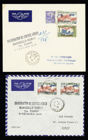 Tunisie : 14 plis (1898 - 1949) dont premiers vols. TB