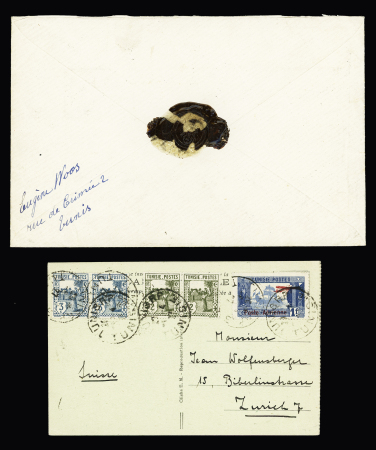 Tunisie : 14 plis (1898 - 1949) dont premiers vols. TB
