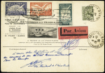 Algérie n°45 OBL CAD "Journée aéro-postale Alger" (1926) sur carte spéciale (hydravion météore) avec signature du vice-président de l'aéro-club (Muller n°14). TB