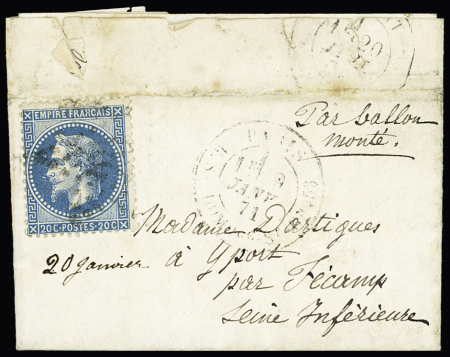 LE GAMBETTA n°29 OBL étoile 20 + CAD "Paris R. St DOMque