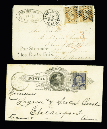 5 lettres diverses dont marque d'entrée "Espagne par St Jean de Luz" et colonies générales n°3 + 4 + 5 sur lettre de la Guadeloupe