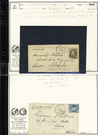1870-1871, Sélection de 11 BALLONS MONTES sur cartes