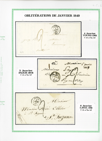 JANVIER 1849, 22 lettres toutes de différentes dates