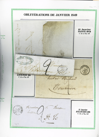 JANVIER 1849, 22 lettres toutes de différentes dates