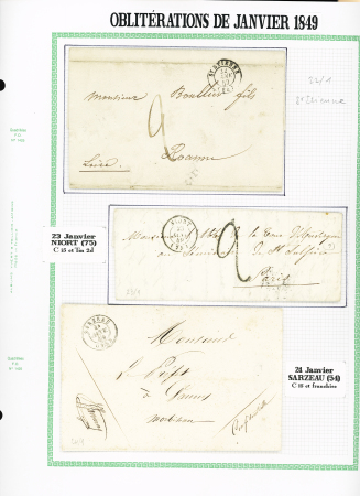 JANVIER 1849, 22 lettres toutes de différentes dates