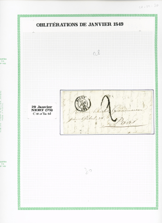 JANVIER 1849, 22 lettres toutes de différentes dates