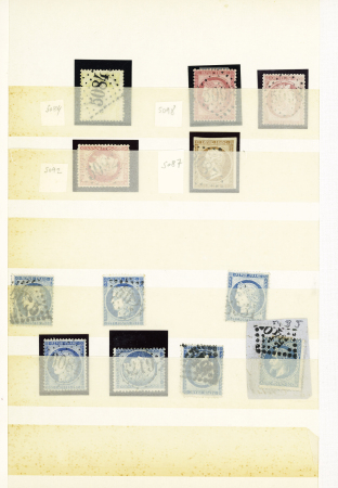 1855-1873, Collection d'oblitérations PC et GC des
