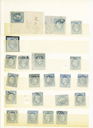 1855-1873, Collection d'oblitérations PC et GC des
