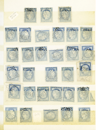 1855-1873, Collection d'oblitérations PC et GC des