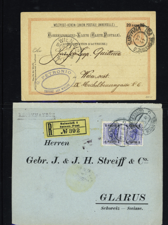 1870-1915, Selection of covers/cards with various cancels