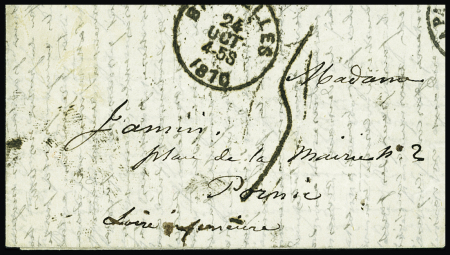 Lettre datée de Paris 8 octobre 1870 non affranchie