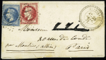 Boules de Moulins : n°28 + 29 OBL GC 4580 + CAD perlé T24 "Missillac (42)" et au verso CAD d'arrivée "6 Paris 6 (60)" (12 fev 71). Nom du destinataire rayé. TB. Cote 3700€++