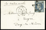 L'Armand Barbès - n°29 OBL étoile muette + CAD T15 "Paris (60)" (4 oct 70) sur lettre pour Veyre (Puy de Dôme). TB