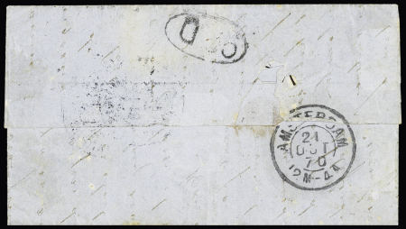 Le Victor Hugo - n°31 OBL étoile 9 + CAD "Paris R. Montaigne (18 oct 70) sur ballon monté pour Amsterdam avec arrivée 21 oct (tarif à 40c pour la Hollande)