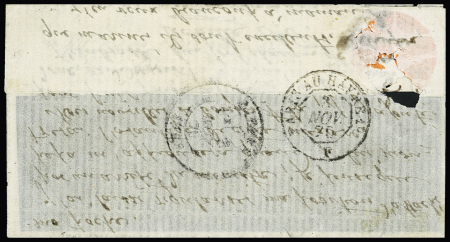 Le Vauban - N°29 pour Dieppe avec arrivée 3 nov - A l'intérieur cachet bleu "Ministère de la justice et des cultes - Cabinet". TB. Cote Yvert 4000€