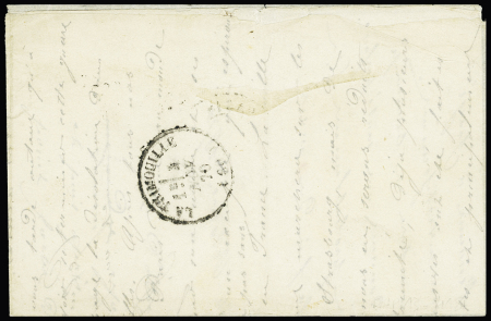 Le Vauban - n°37 OBL GC 1715 + CAD "Paris Grenelle" (24 oct 1870) sur formule Bouquillard avec mention imprimée oblique "par ballon monté" pour La Trimouille (80) avec arrivée CAD T16 4 nov. Signé Calves. Rare et TB