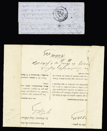 Le Colonel Charras - n°29 OBL étoile évidée + CAD "Paris (60)" (27 oct 70) sur ballon monté pour Aubusson (Creuse) avec arrivée 2 nov écrite par A.Roseleur (concepteur des ballons des Gravilliers). On joint un lai