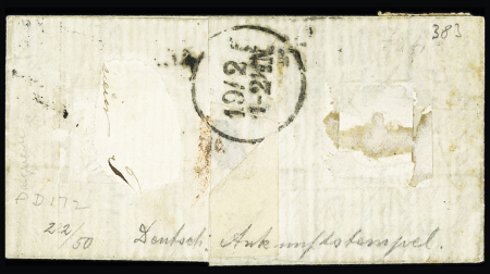 Le Daguerre (ballon capturé) - n°29, 2 pièces, OBL étoile muette + CAD "Paris (60)" (9 nov 70) sur ballon monté pour un soldat de l'armée du Rhin AFF à 40c (tarif pour l'Allemagne) avec au verso CAD d'arrivée all