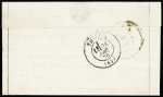 La Délivrance - n°37 OBL étoile 15 + CAD "Paris R. Bonaparte" (21 dec 70) sur formule imprimée "par ballon monté" pour Thiers Puy de Dôme (arrivée 28 dec) avec bureau de passe 2565 Moulins sur Allier. TB