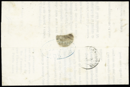 L'Armée de la Loire - n°29 OBL étoile 8 + CAD "Paris R. d'Antin" (28 dec 70) sur circulaire La Nationale pour Ussel (Corrèze) avec arrivée 9 janv. TB. Cote 3000€
