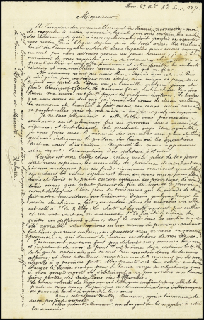 Le Newton - n°29 OBL étoile 17 + CAD "Paris R. du Pont Neuf" (31.12.70) sur Gazette des Absents pour Angers avec arrivée (faible). Texte manuscrit "A tout hasard et pensant vous être agréable je vous joins avec le r