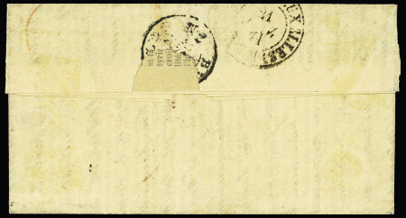 Le Général Faidherbe - n°30 OBL CAD rouge "Paris (SC)" (12 janv 71) sur Gazette des Absents n°26 pour la Belgique avec grande griffe encadrée noire "PD". TB