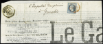 Le Torricelli - n°29 OBL CAD rouge "Paris (SC)" (24 janv 71) sur journal Le Gaulois adressé à l'Impartial Dauphinois à Grenoble avec arrivée T17 Grenoble (1 fev 71). RRR et TB. Cote 7200€