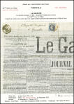 Le Torricelli - n°29 OBL CAD rouge "Paris (SC)" (24 janv 71) sur journal Le Gaulois adressé à l'Impartial Dauphinois à Grenoble avec arrivée T17 Grenoble (1 fev 71). RRR et TB. Cote 7200€