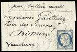 Le Général Cambronne - n°37 OBL étoile 3 + CAD "Paris PL. de la Madeleine" (27 janv 71) sur ballon monté pour Avignon avec arrivée 4 fev 71. TB. Cote 1500€