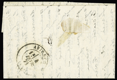 Le Général Cambronne - n°37 OBL étoile 3 + CAD "Paris PL. de la Madeleine" (27 janv 71) sur ballon monté pour Avignon avec arrivée 4 fev 71. TB. Cote 1500€