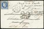 N°29 OBL étoile 3 + CAD "Paris PL. de la Madeleine" (2 mars 1871) sur lettre pour Evreux avec taxe 20 double-trait rayée avant réexpédition pour Amiens. TB