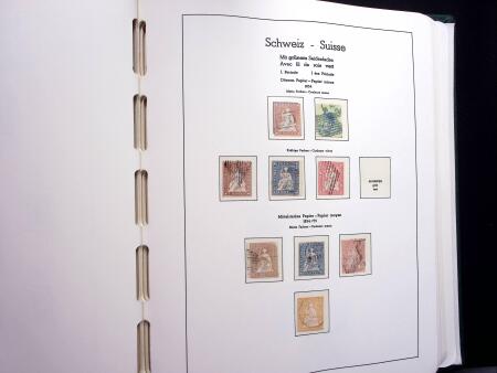 1850-1977 Reichhaltige Sammlung Schweiz in drei Leuchtturm