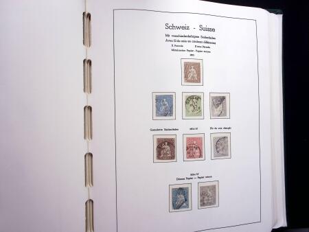 1850-1977 Reichhaltige Sammlung Schweiz in drei Leuchtturm