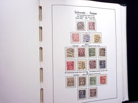 1850-1977 Reichhaltige Sammlung Schweiz in drei Leuchtturm