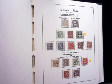 1850-1977 Reichhaltige Sammlung Schweiz in drei Leuchtturm