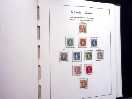 1850-1977 Reichhaltige Sammlung Schweiz in drei Leuchtturm