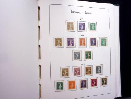 1850-1977 Reichhaltige Sammlung Schweiz in drei Leuchtturm
