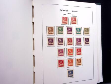 1850-1977 Reichhaltige Sammlung Schweiz in drei Leuchtturm