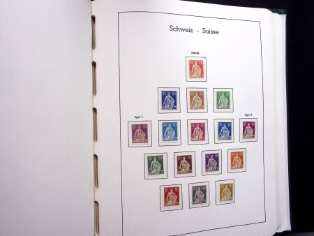 1850-1977 Reichhaltige Sammlung Schweiz in drei Leuchtturm