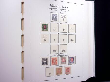 1850-1977 Reichhaltige Sammlung Schweiz in drei Leuchtturm