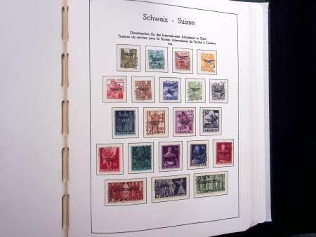 1850-1977 Reichhaltige Sammlung Schweiz in drei Leuchtturm