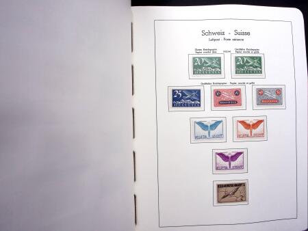 1850-1977 Reichhaltige Sammlung Schweiz in drei Leuchtturm
