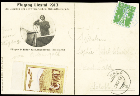 1913 (27 Apr.) Flugtag Liestal, Flugspendemarke, gut